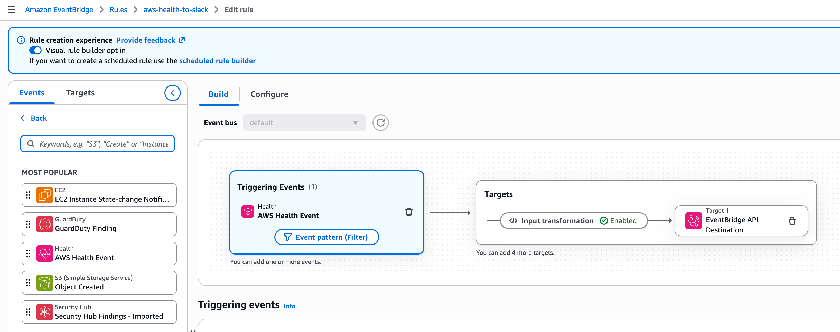 EventBridge - Rule 편집 예시