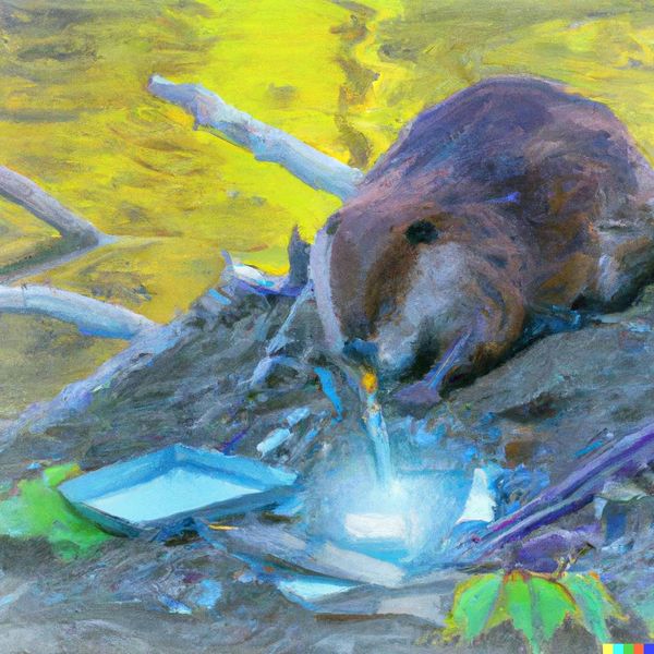 beaver with computer part